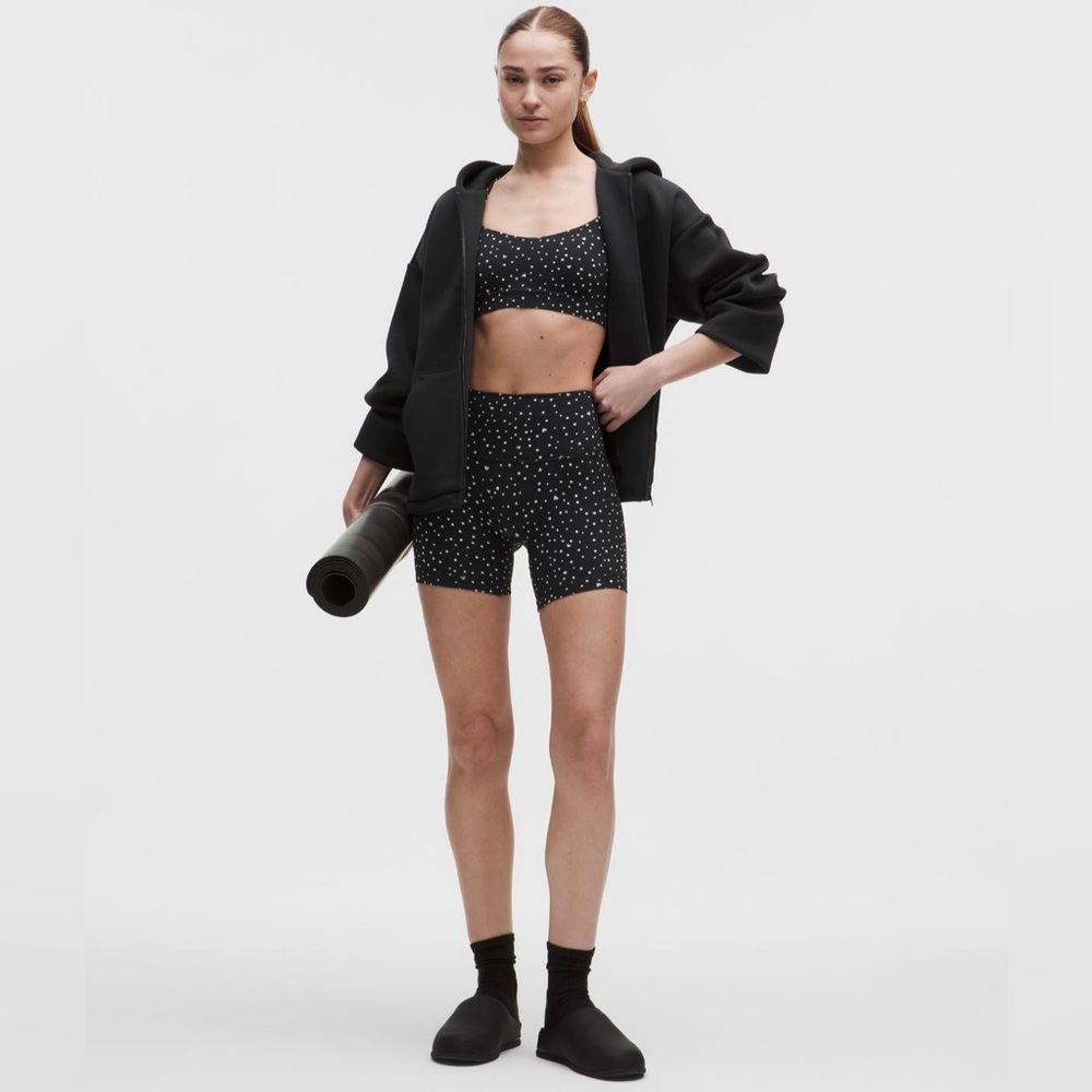 Lululemon Align HR Short 6" Scatter Heart Dot Print White Black sz 10 NWT
